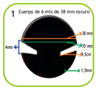 VARA MALAYO 6MT - 38MM HEMBRA OSCURA